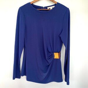 Michael Kors stretch jersey top with crew neckline and  long sleeves